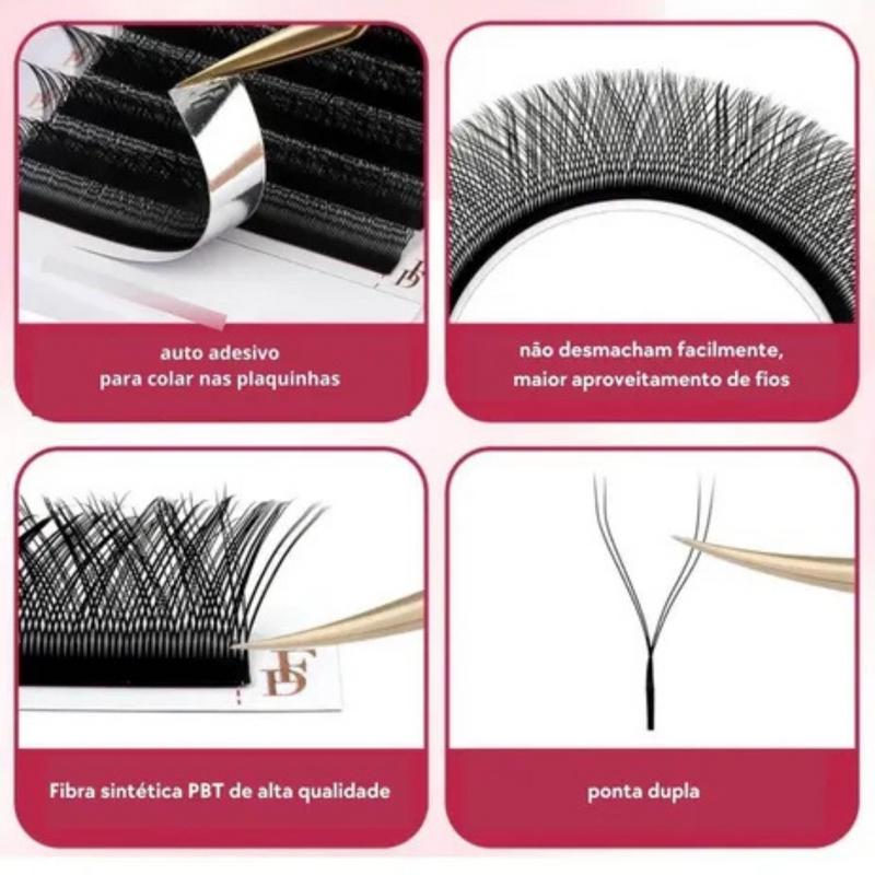 Cílios FadVan Y Volume Brasileiro - Caixa Mix 8-14mm